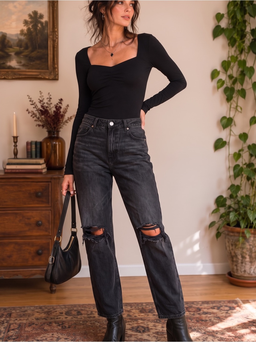 AMERICAN EAGLE Distressed Mom Jeans